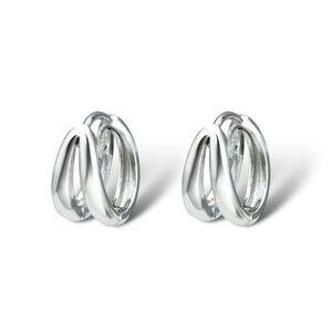 Small Silver Hoop Earrings for Men Women Streetwear Unisex Hip Hop Style